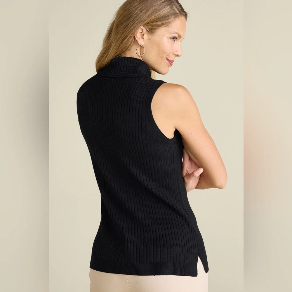 Soft Surroundings Soft Essential Ribbed Tia Turtleneck
Tank Top Black Sz L - Picture 3 of 9